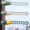 3pcs Window frame clothes hanger buckle type porous window balcony portable clothes hanger adjustable clothes hanger 1