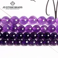 Wholesale Quality Natural Stone Amethysts Bead Round Loose Spacer Purple Crystal Bead For Jewelry Making Diy Bracelet Accessory 2