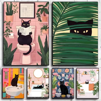 Funny Black Cat Canvas Art 1