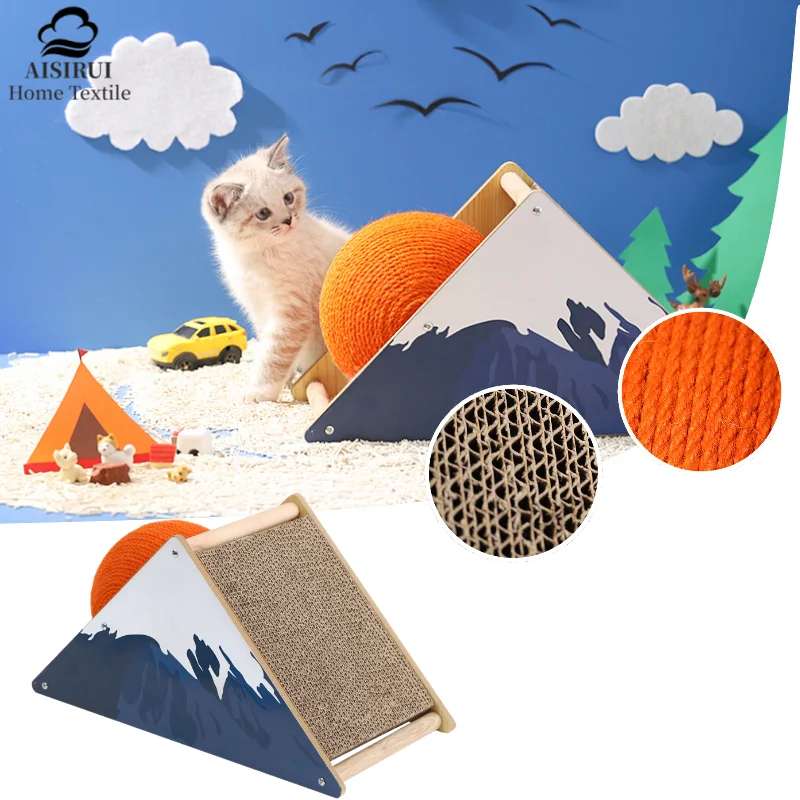 

Large Cat Scratching Board Snow Mountain Upright Triangle Cat Tree Multi-Functional Scratching Board Sisal Hemp Toy Supplies 1Pc