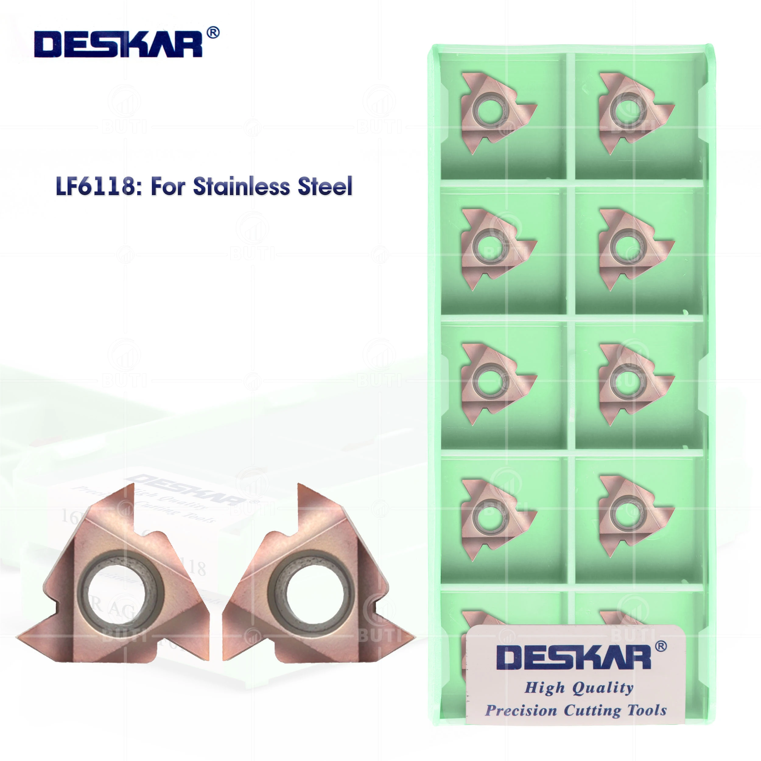 DESKAR 100% Original 16ER 16IR AG55 AG60 LF6118 High Quality CNC Thread Milling Cutter Carbide Insert Stainless Steel Processing deskar 16er 16ir a55 a60 g55 g60 ag55 ag60 11bspt 14npt k15 high quality thread turning tool aluminum copper lathe cutting