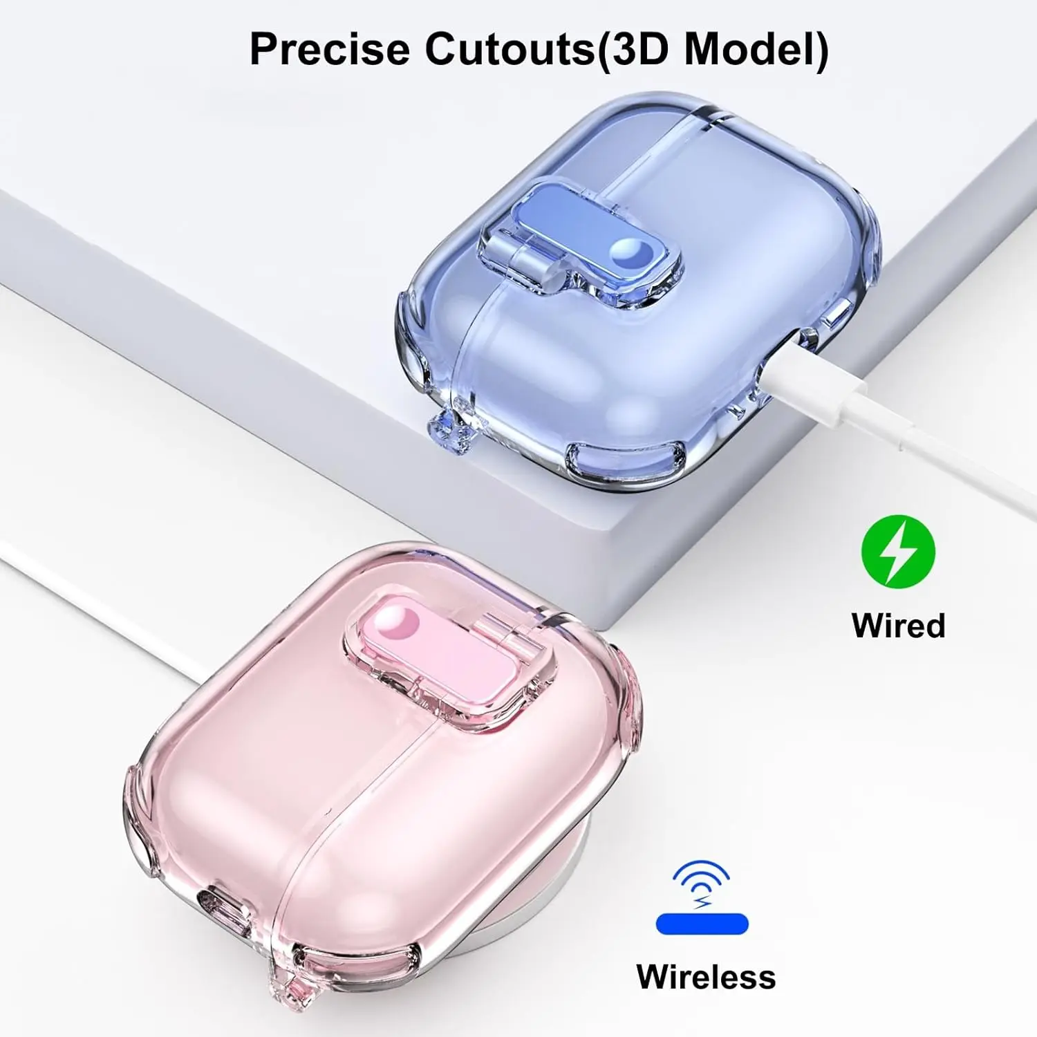 Transparent TPU Earphone Case with Secure Lock and Lanyard