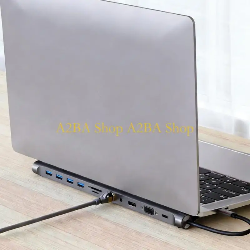 A2BA USB C 도킹 스테이션 4K 30Hz HDTV 멀티포트 어댑터 도킹 스테이션 USB3.0 USB2.0
