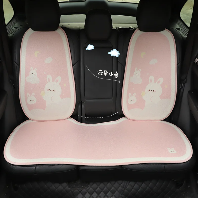 Plush Car Seat Covers Pink Car Accessories Interior Woman Seat Covers fit  most Car Interior Accessories Lovely Cloud Rabbit - AliExpress