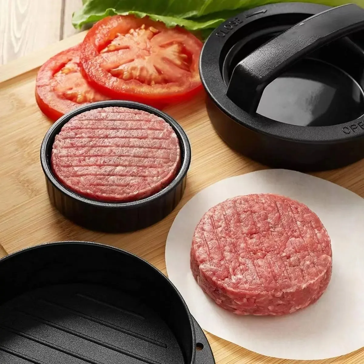 Hamburger Meat Press Maker ABS Round Shape Non-Stick Stuffed Burger Patties Beef Grill Pie Press Mould Maker Hamburguesas Molde