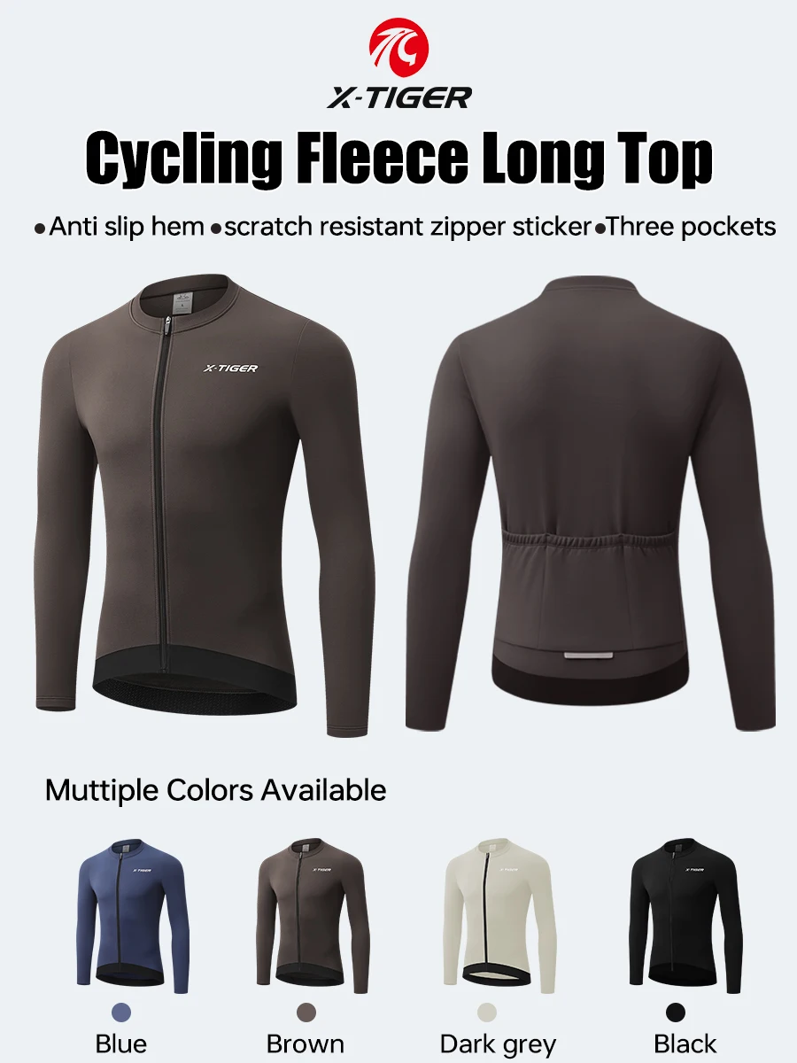 Winter Cycling Jersey - Men's Fleece Bike Jacket With Full Zipper & Pockets
