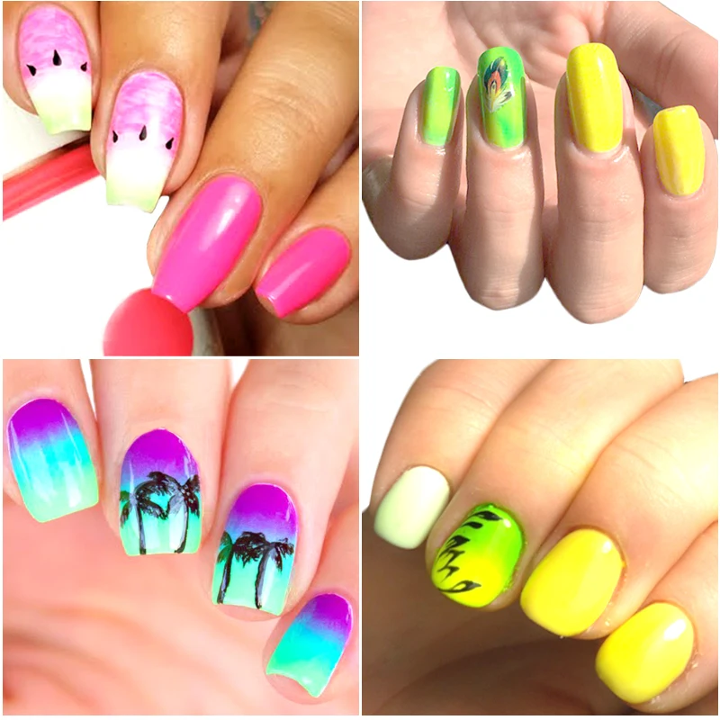 1 Box Neon Pigment Powder Nail Fluorescence Gradient Glitter Winter Shinny Dust Ombre DIY Nail Art Decor Manicure CHYE01-13-1
