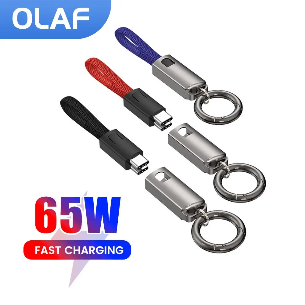 Keychain USB Type C Data Cord PD65W USB C to Type C Cable 3A Fast Charging 10CM Short Cable Type C For iPhone 15 Xiaomi Samsung BEST SELLERS