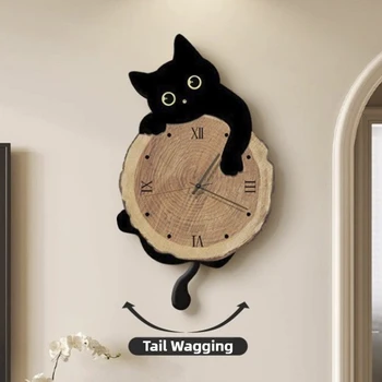 Cartoon Cat Swing Wall Clock 1