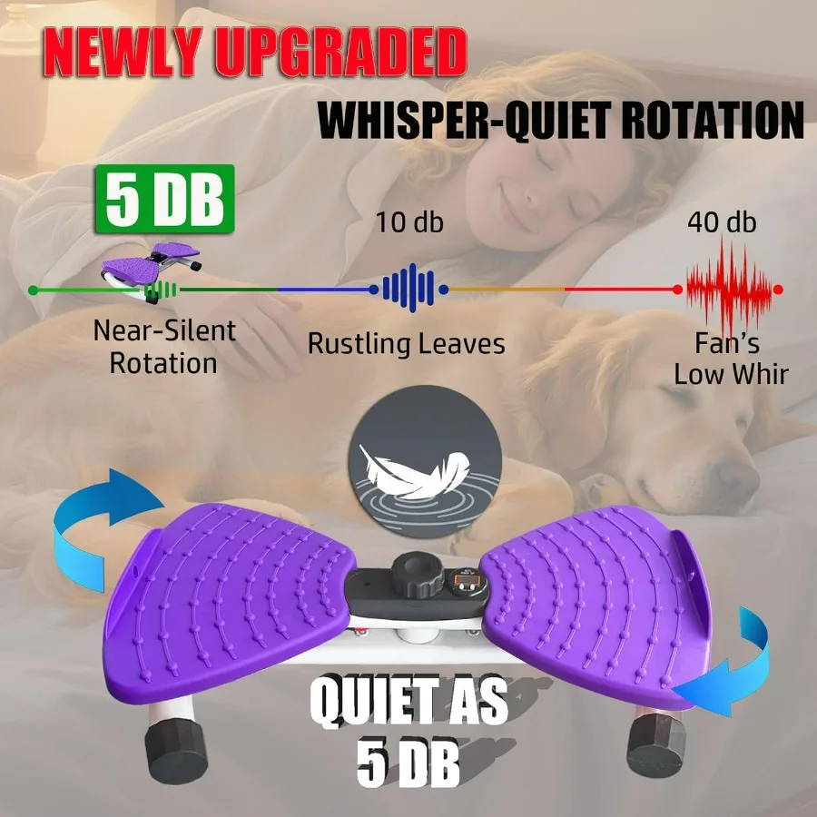 Waist Twister Machine Exercise, Ultra-Quiet Adjustable Ab Twist Board for Exercise with Smart LED Display, 350LBS Capacity, Wais