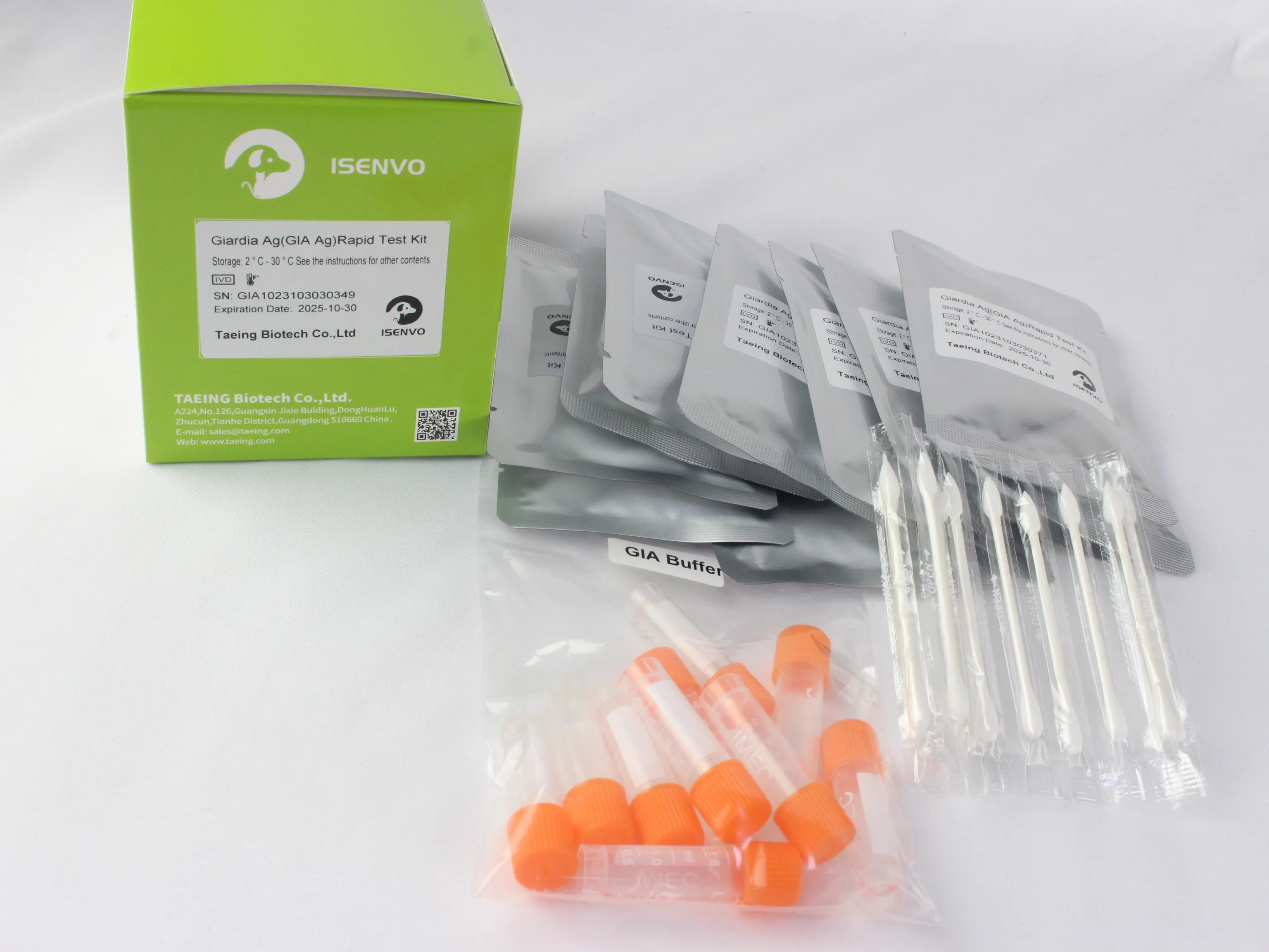 Canine Feline GIARDIA Ag Rapid Test Kit GIA Home Tests for Dogs & Cat 10 Pcs