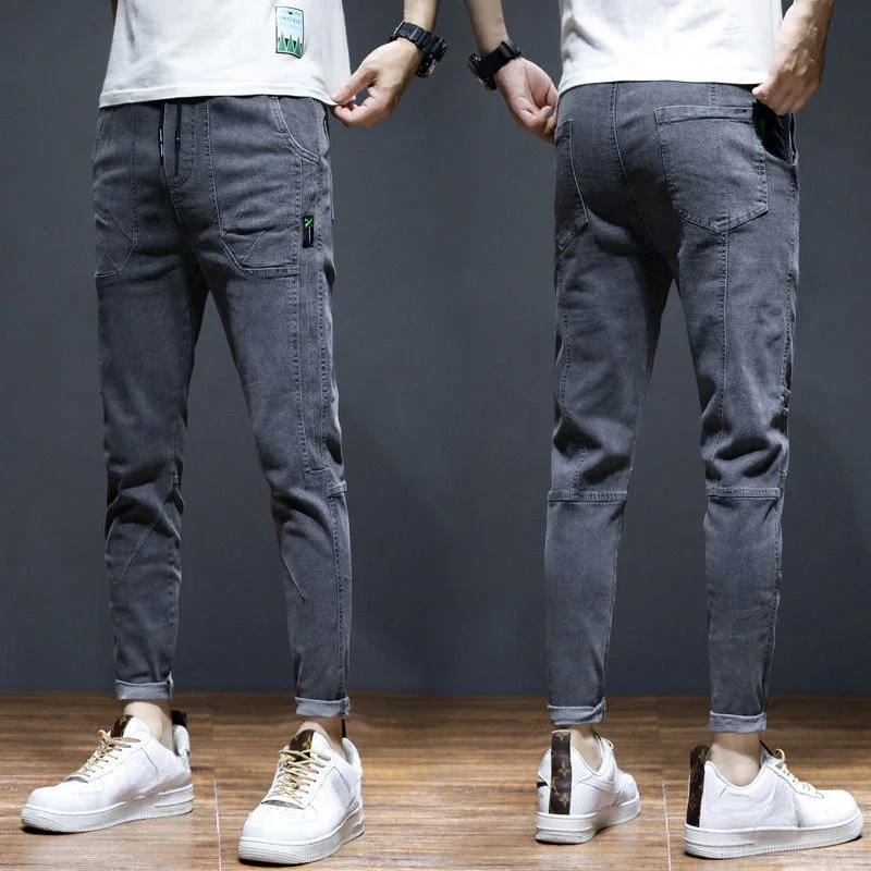 thumbnail image 1 of Pantalones vaqueros harén para hombre, primavera otoño, con bolsillos, pantalones vaqueros para hombre, originales, de alta calidad, algodón Y2k, pierna ancha vintage Y 2k, 1 of 5