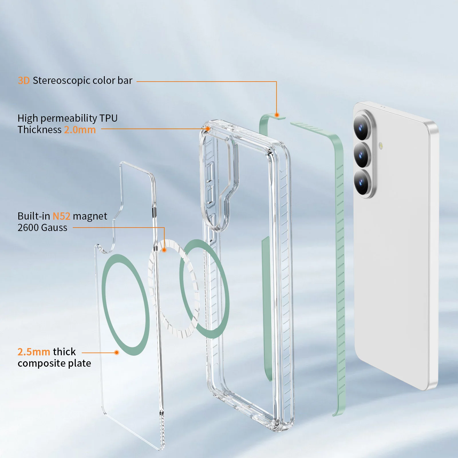 Magnetic Transparent Wireless Charging Case