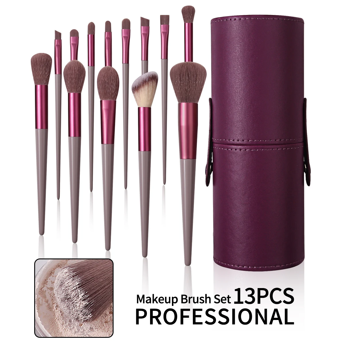 Fiber Makeup Brushes Set – 11-Piece Quick-Drying Professional Brushes