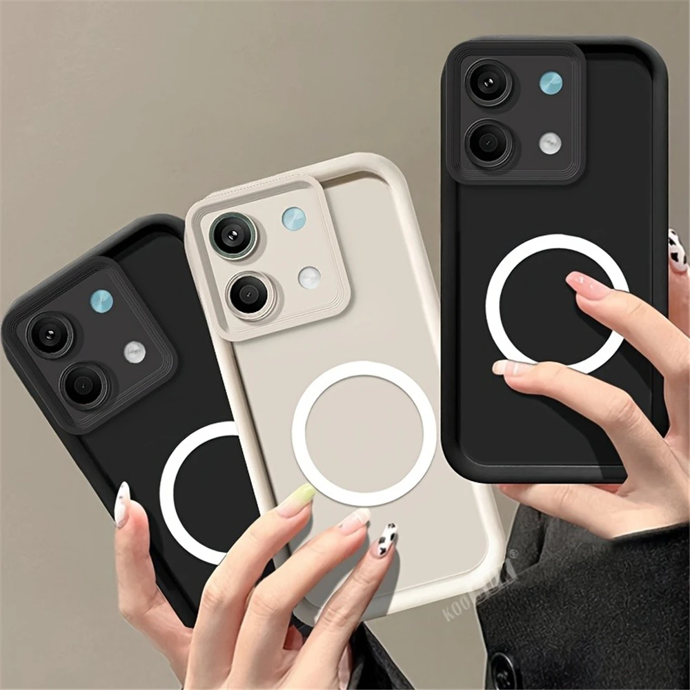 Magnetic Ring Holder Soft Silicone Phone Case in Iron Sheet Design