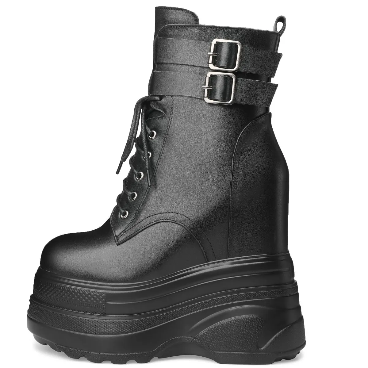 Winterpumps für Damen, maßgeschneidert, Übergröße 47, echtes Leder, Keilabsatz, Schneestiefel, große Größe 46, klobige Turnschuhe, Größe 44, Schuhe – Detail 7