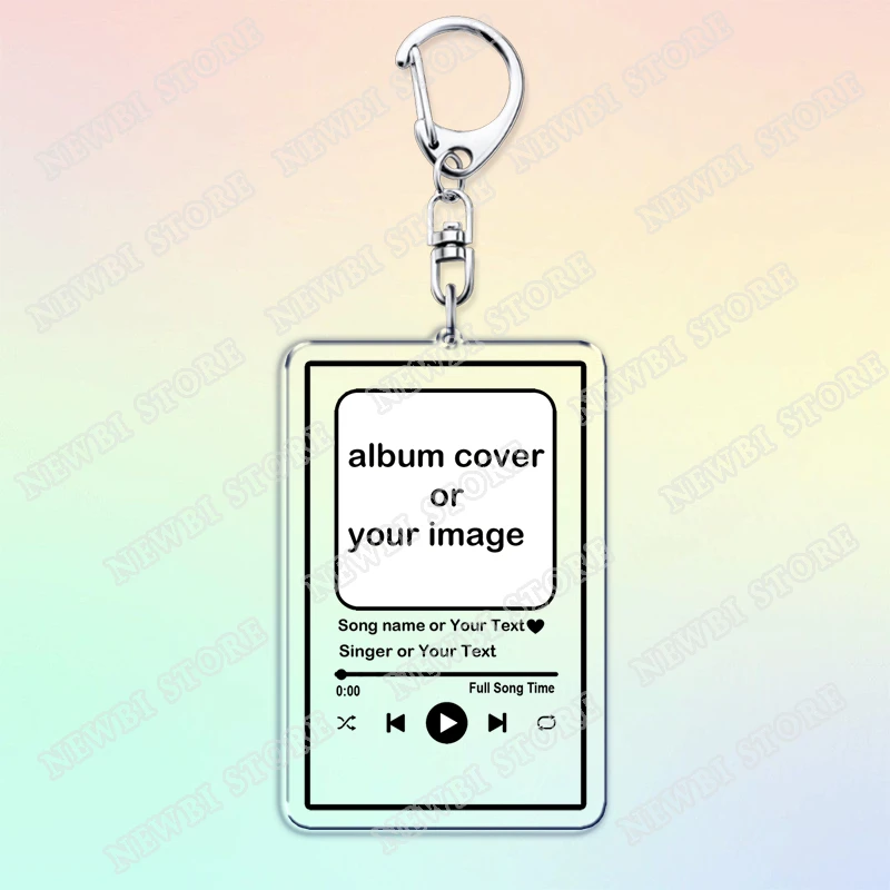 Personalized Song Singer Music Keychain Custom Album Cover Photo Keyring Boyfriend Girlfriend Valentines Birthday Wedding Gifts