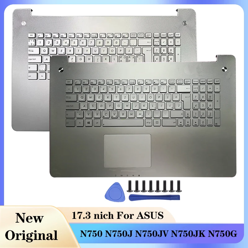 

NEW Laptop For ASUS N750 N750J N750G N750JV N750JK Palmrest Upper Case Backlit keyboard Touchpad Case