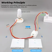 GERMA Smart Home Wireless Touch Switch Light Electrical 433Mhz Remote Control Glass Screen Wall Panel Button Receiver Led Lamp 2
