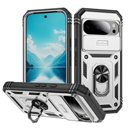 Durable Shockproof Armor Phone Case with Kickstand & Slide Camera Protection - Google Pixel 8 Pro (WHITE)