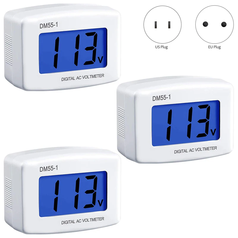 

3 шт., цифровой ЖК-монитор вольтметра, 80-300 В переменного тока, мощность панели DM55-1