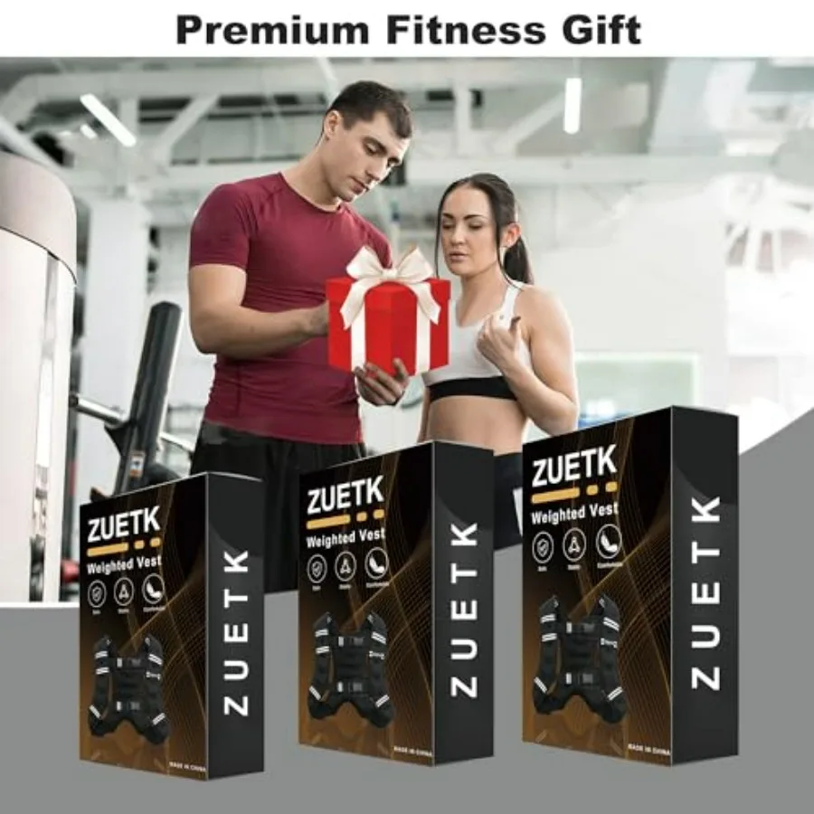 Weighted Vest, 6lb/8lb/12lb/16lb/20lb/25lb/30lb Weight Vest with Reflective Stripe, Weighted Vest for Men Women Workout Equipmen