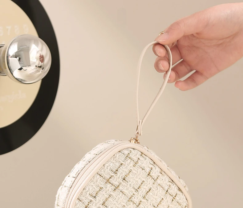 Square Plaid Cosmetic Bags Large Capacity Lipstick Toiletry Makeup Case Money Card Pouch Small Tampon Sanitary Napkin_voghion.com