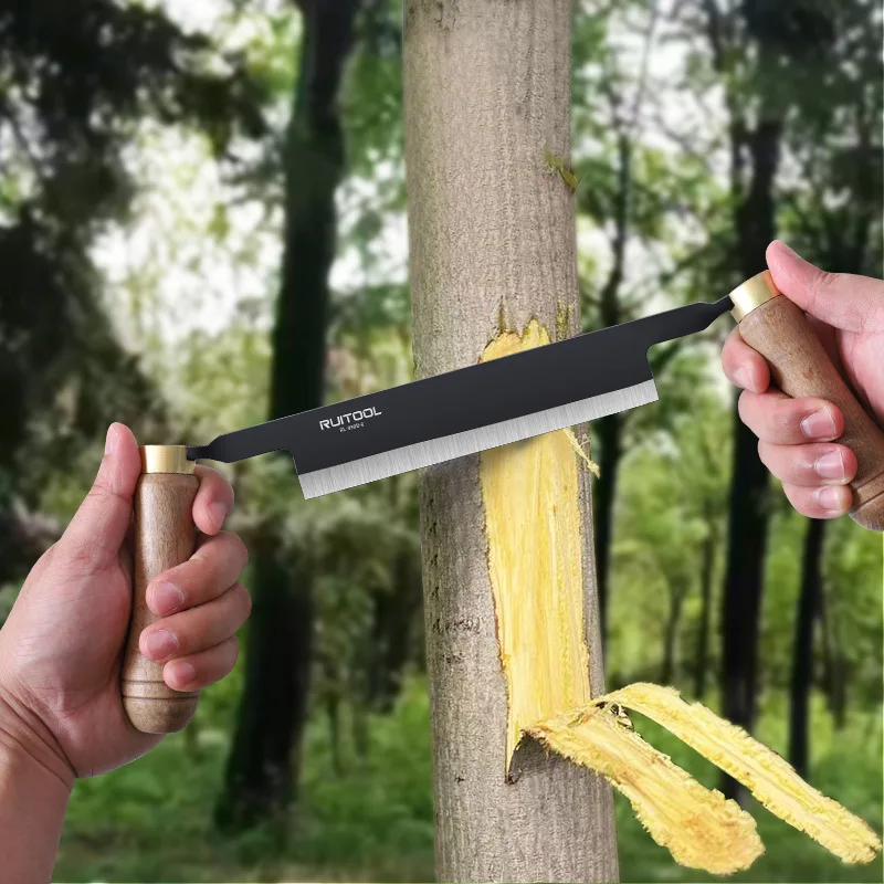 4/6/8 Inch Woodworking Draw Knife Multifunctional Carbon Steel Tree Peeling Planer and Bark Scraper