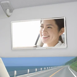 Universal Portable Car Interior Makeup Mirror with HD Sun - Shading Visor Design (110x65mm)