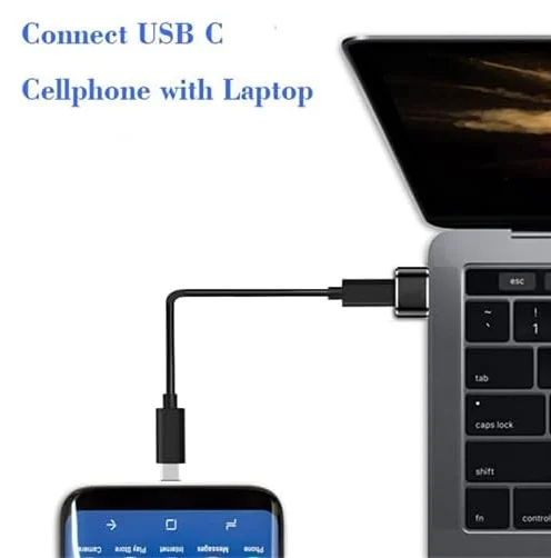 USB Type-C Female to USB-A Male Adapter OTG Data Converter for Smartphones Fast Charging Compatible