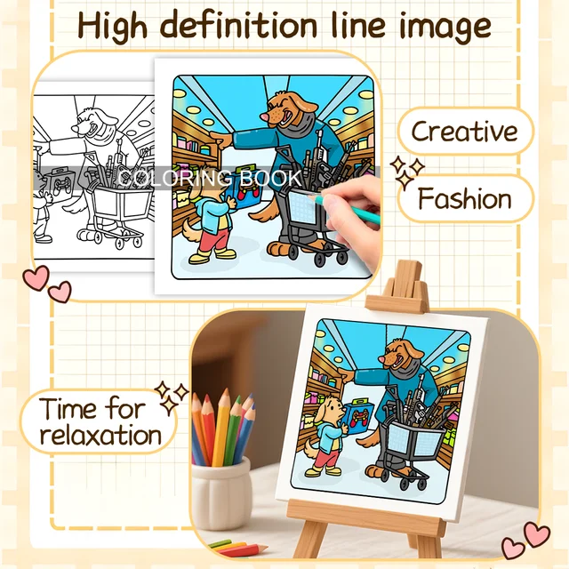 CRIME SCENES Cute & Easy Coloring Book for Adults Featuring Adorable Creepy Creatures for Relaxation DIY Painting Drawing Books 4