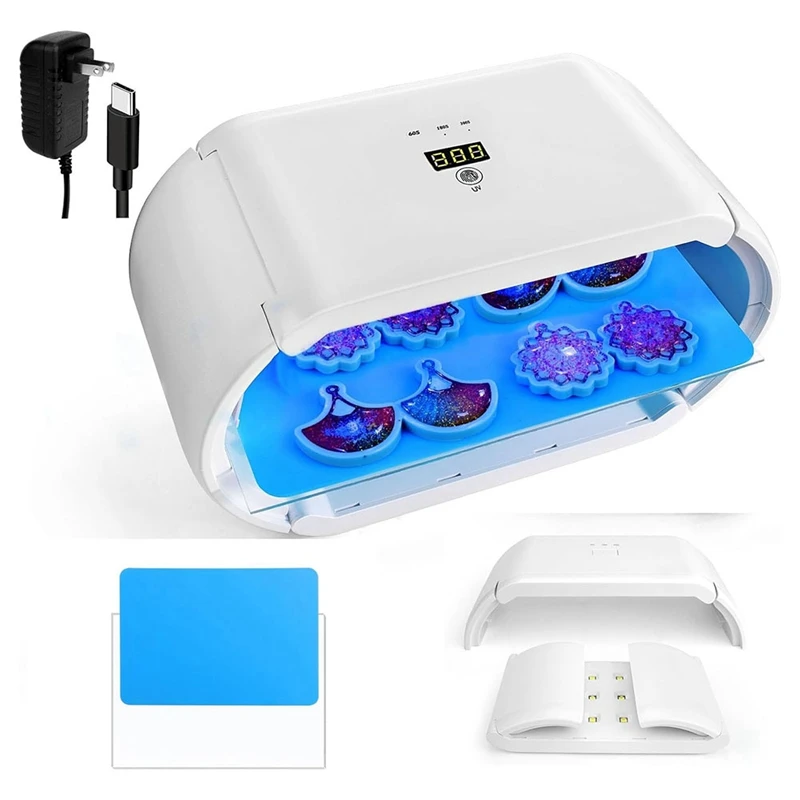 

Two Sides UV Light For Resin UV Resin Light With 48 LED Beads Faster Curing Fit For Resin Curing Adjustable Time 1Set