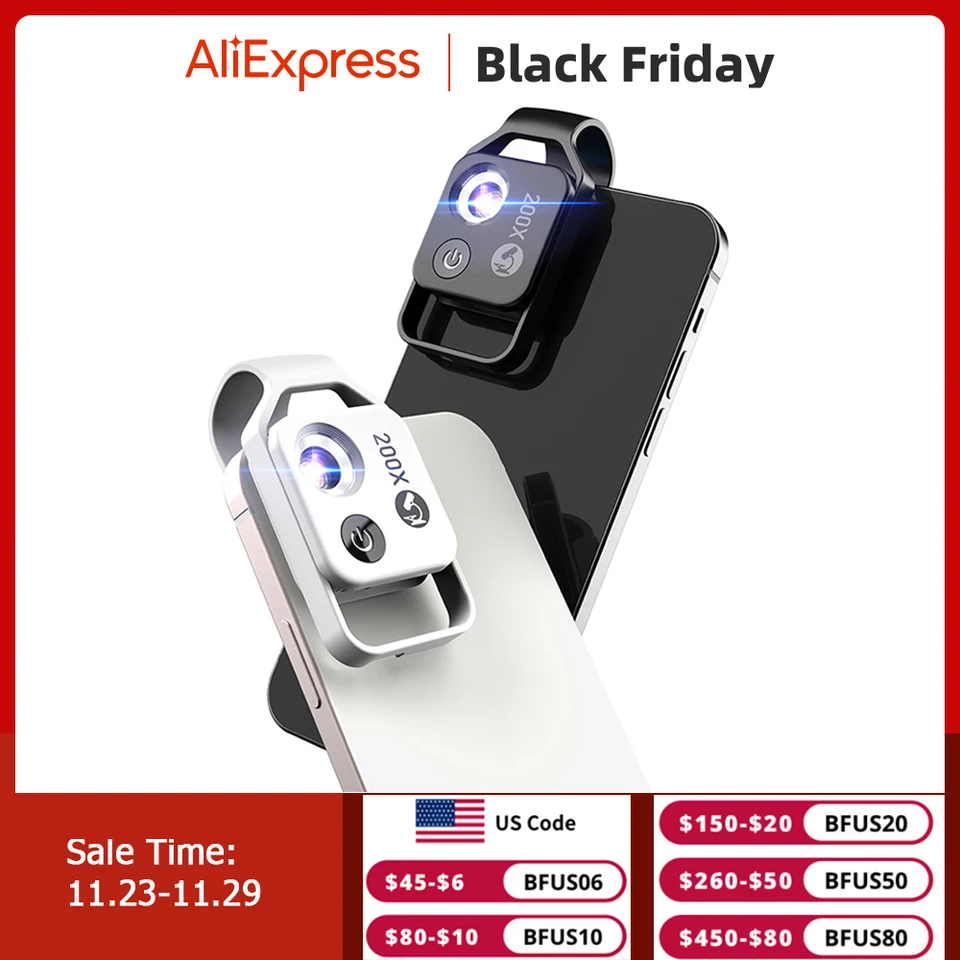 APEXEL 200X Magnification Microscope lens withCPL Mobile LED Light Micro  Pocket Macro Lenses for iPhone Samsung all smartphones - AliExpress
