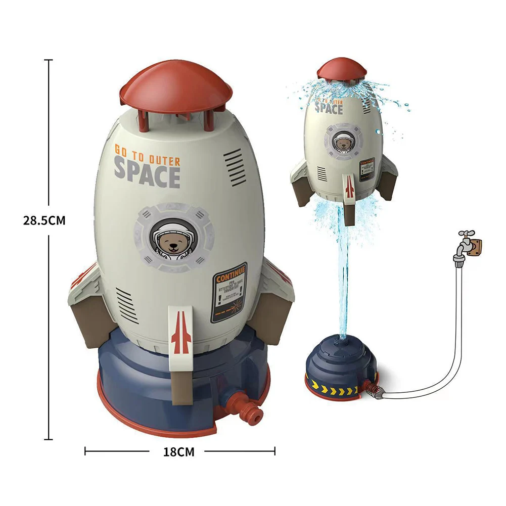 Water Squirting Toy Water Play Toys Water Spray Toy Water Powered Launcher Colorful Durable Space Rocket Jet Sprinkler Plastic Play for Outdoor for Child Kids