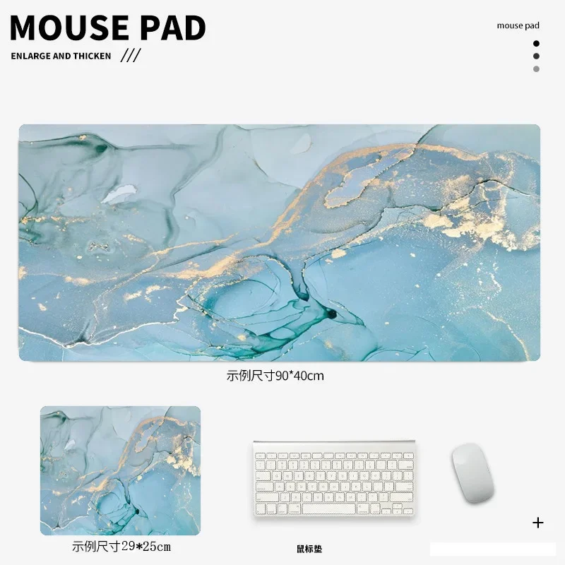 Luxurious Rose Gold Marble Texture Large Desk Mat - Premium Soft Rubber Gaming Mouse Pad and Keyboard Surface