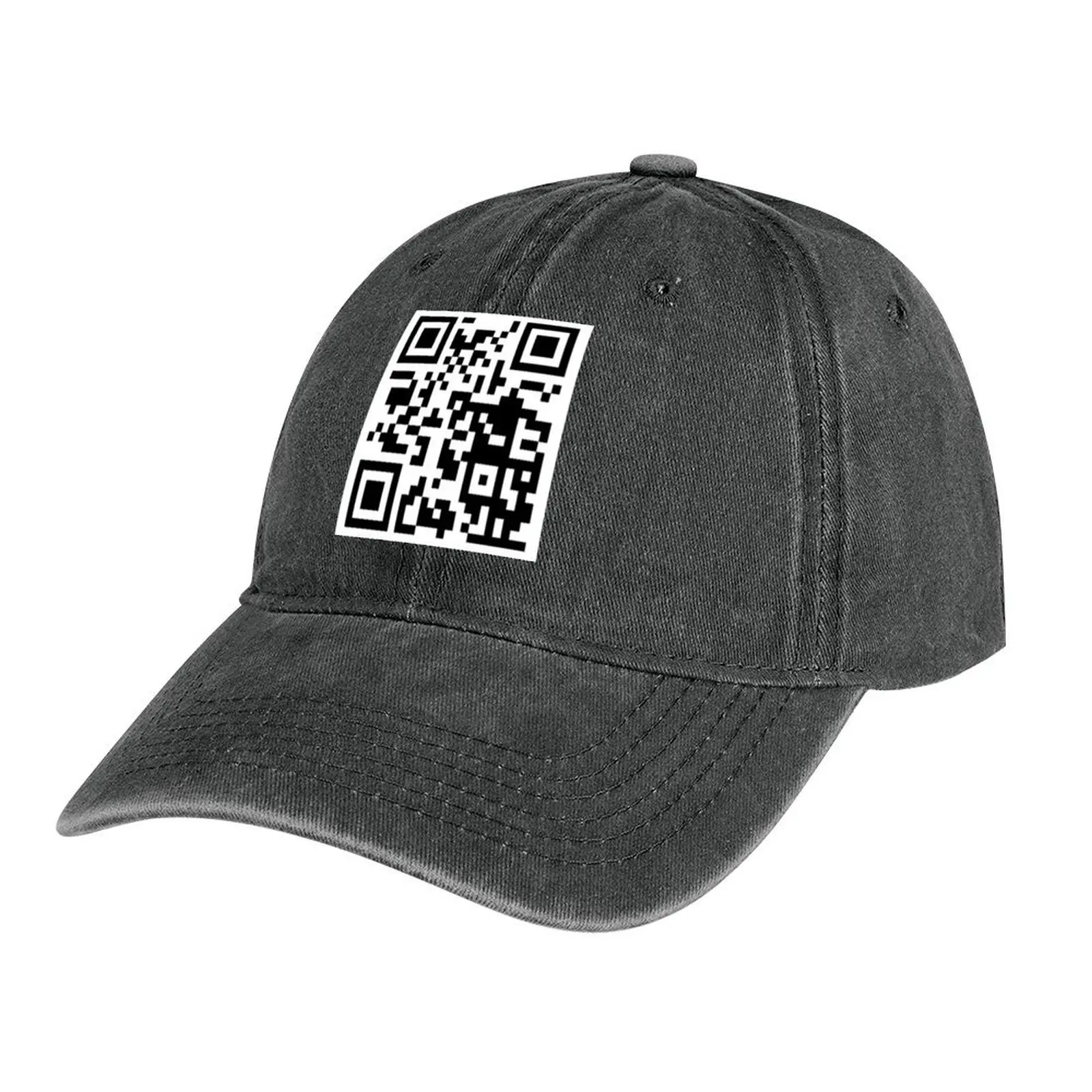 

Rick Roll QR Code Cowboy Hat Snapback Cap Military Cap Man Women Beach Fashion Men's