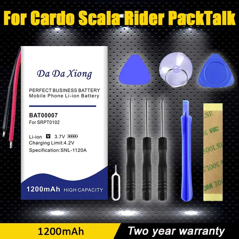 

New 1200mAh Battery for Cardo Scala Rider PackTalk BAT00007 Send Accompanying Tool