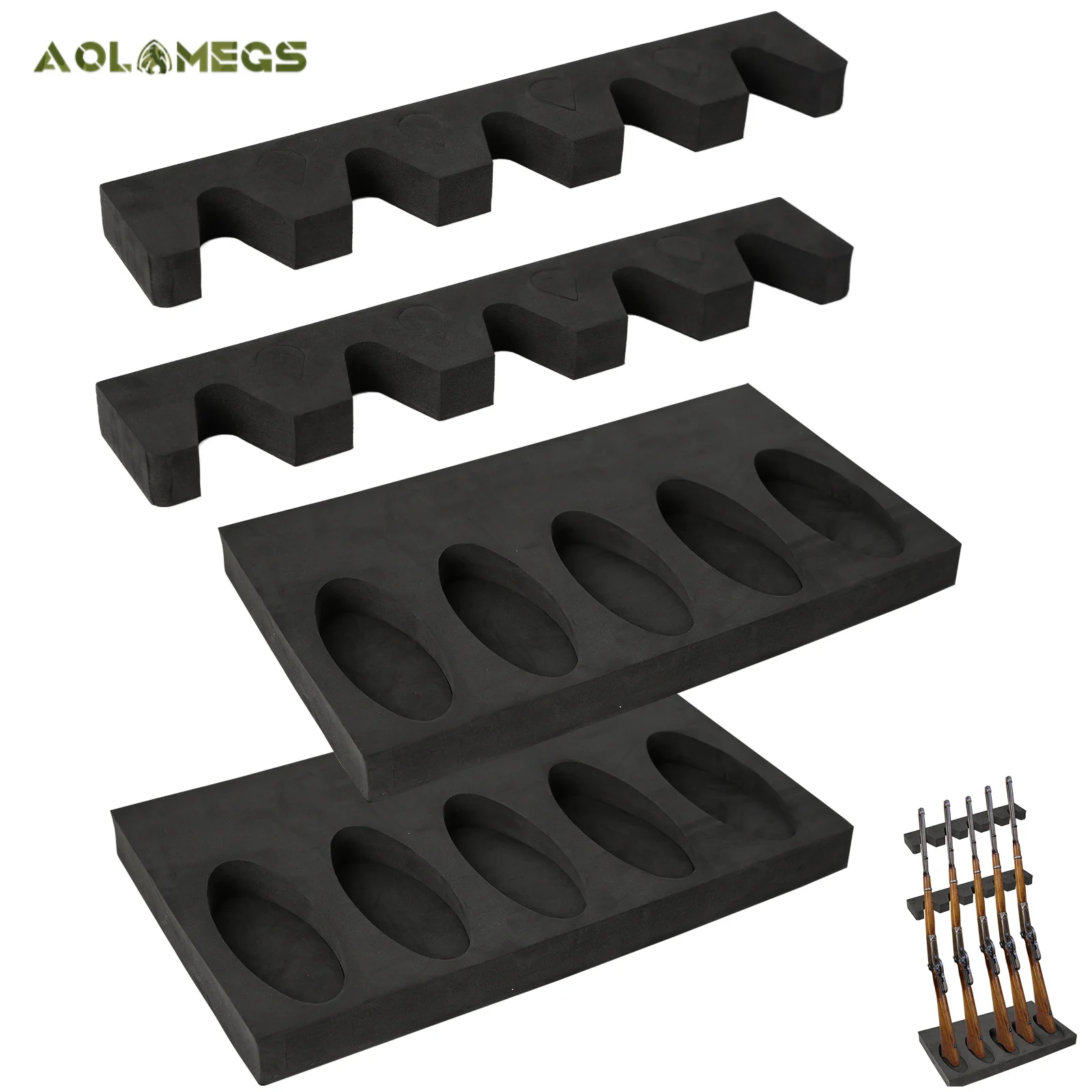 Universal 5 Gun Foam Gun Rack Kit Rifle Rack Rest with Strip