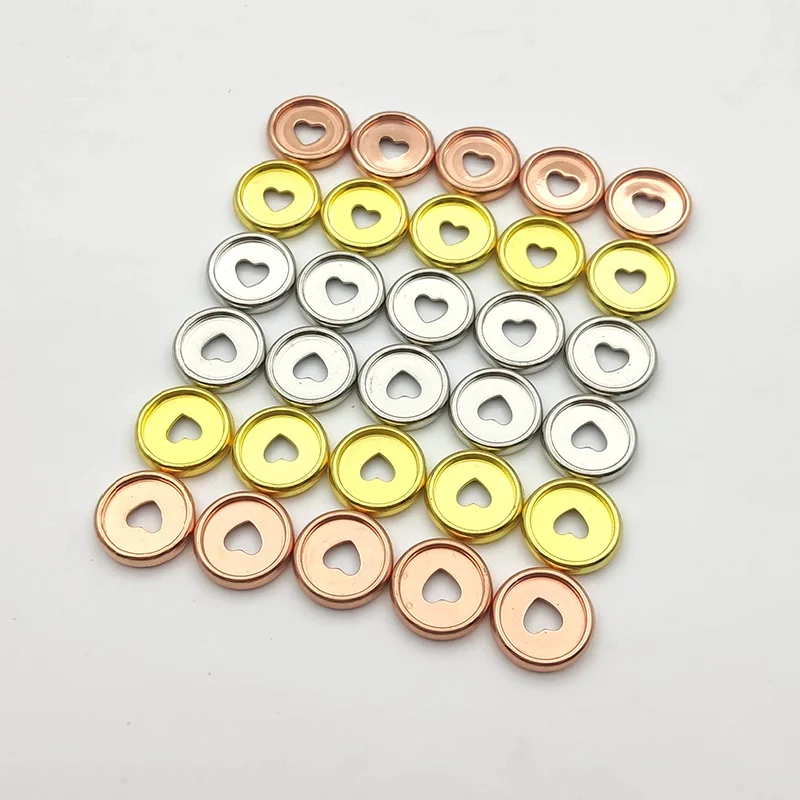 

30Pc Rose Gold Eectroplated Notebook Binding Disc for Mushroom Hole Plastic Discs Loose-leaf Notepad Binding Ring Binder Buckle