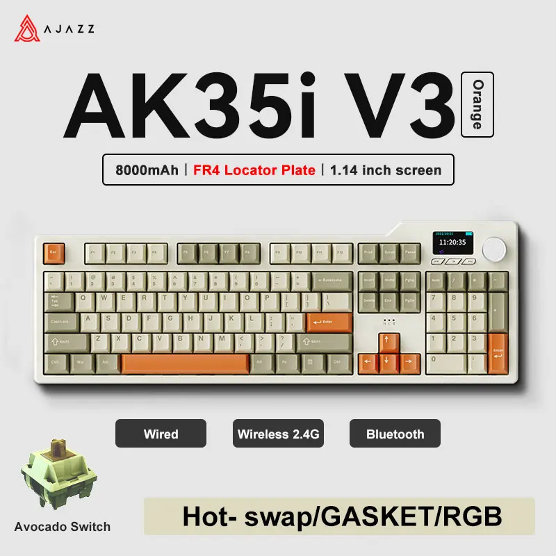 ak ページ AJAZZ AK35l V4 Wireless Gaming Mechanical Keyboard with Screen 100