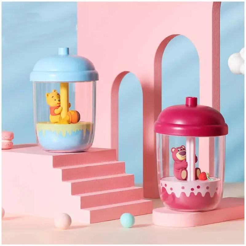 Disney Cartoon Anime Lotso Pooh Bear Cup Shape Portable Office Desktop 300Ml Umidificatore Kawaii Cute Bedroom Piccola Luce Notturna