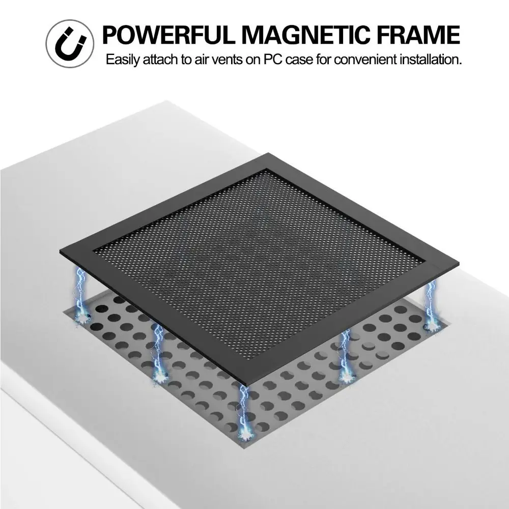 새로운 PVC 먼지 필터 커버 블랙 120mm/140mm PC 쿨러 필터 마그네틱 프레임 컴퓨터 팬 그릴 컴퓨터 쿨러 팬