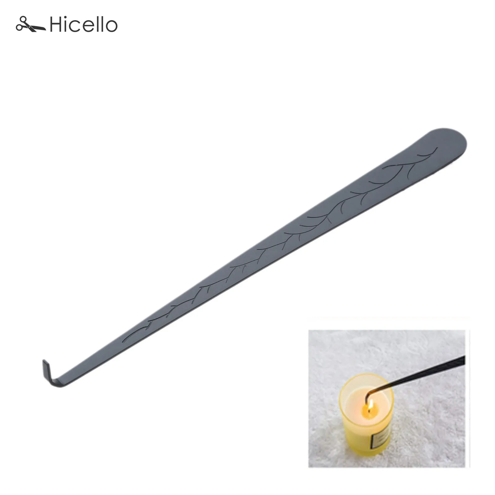 Candle Snuffer Trimmer Hook Stainless Steel Carved Candle Wick Cutter Put out Extinguisher Hooks 20cm Gold Silver Black Bronze