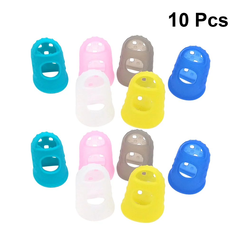 

10pcs Guitar Finger Guards Silicone Fingertip Protectors 5 Size Silicone Finger Tip Guard For Stringed Instruments Cooking