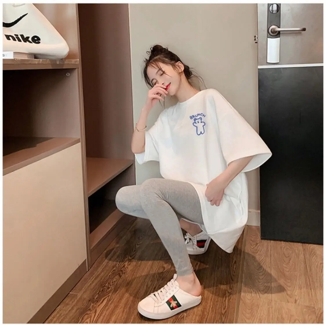 Maternity 2-Piece Summer Suit T-Shirt Spring And Summer Models Fashion Loose Short-Sleeved Trousers Maternity Two-Piece Suit