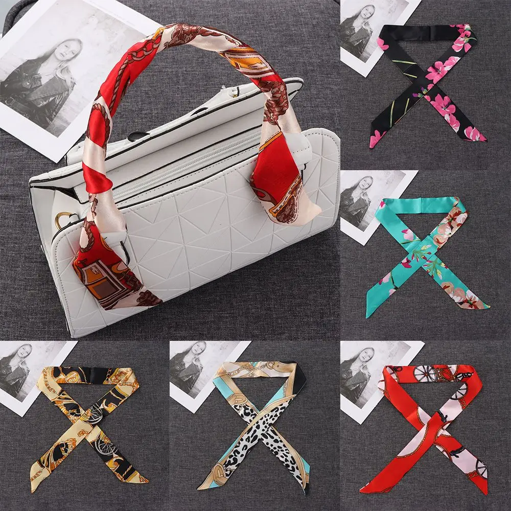 

2Pcs 40 Colors Decoration Accessories Wrist/Waistband Decor Ribbon Scarf Handbag Handle Ribbon Small Silk Scarf Neck Scarf