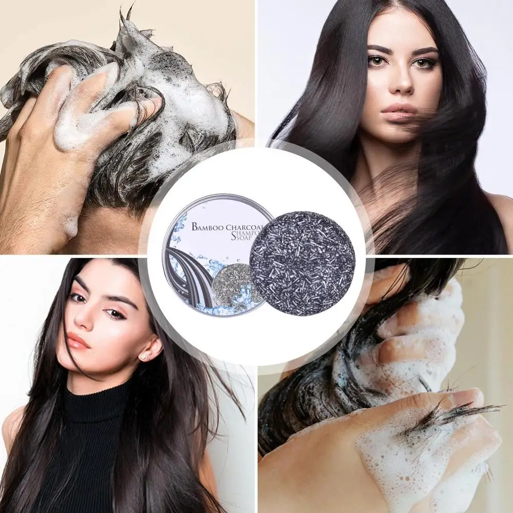 Description Picture 4 of item50g Soap Hair Darkening Shampoo Bar Repair Gray White Hair Color Dye Face Hair Body Shampoo Natural Organic Hair Conditioner