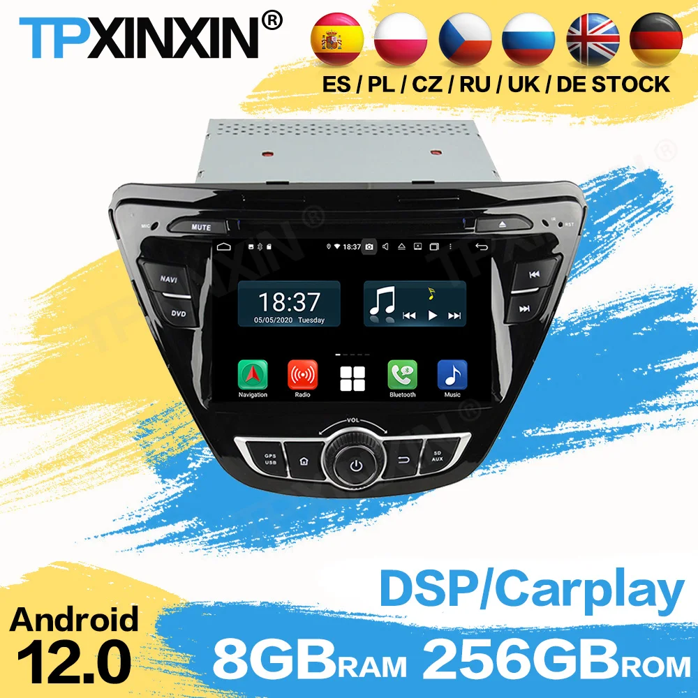 

Car Radio Coche With Bluetooth Android For Hyundai Elantra 2014 GPS Navigation Automotive Multimedia Stereo Receiver Head Unit