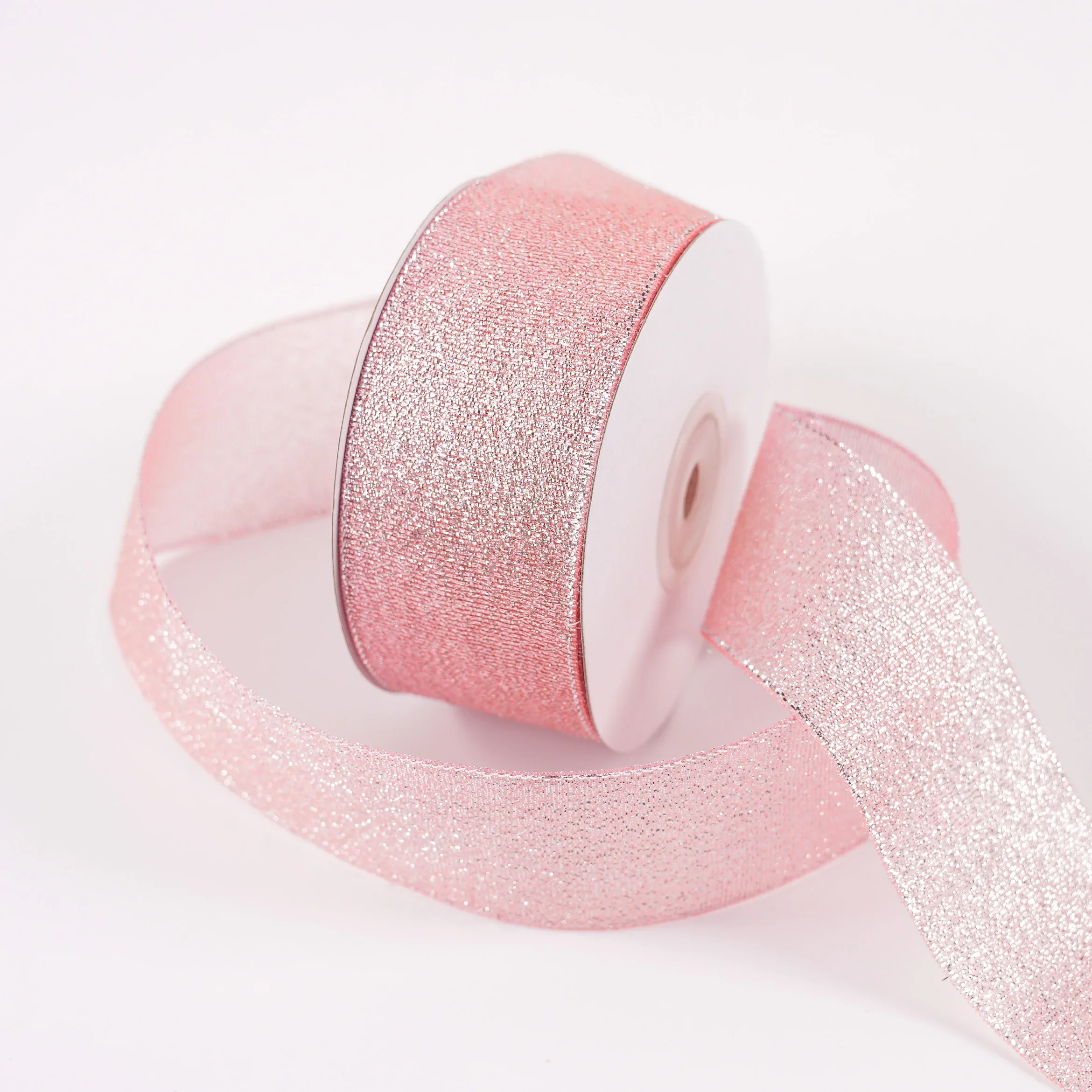 Glitter Organza Ribbon Bow for Decorations and Gift Wrapping, 40mm x 22m