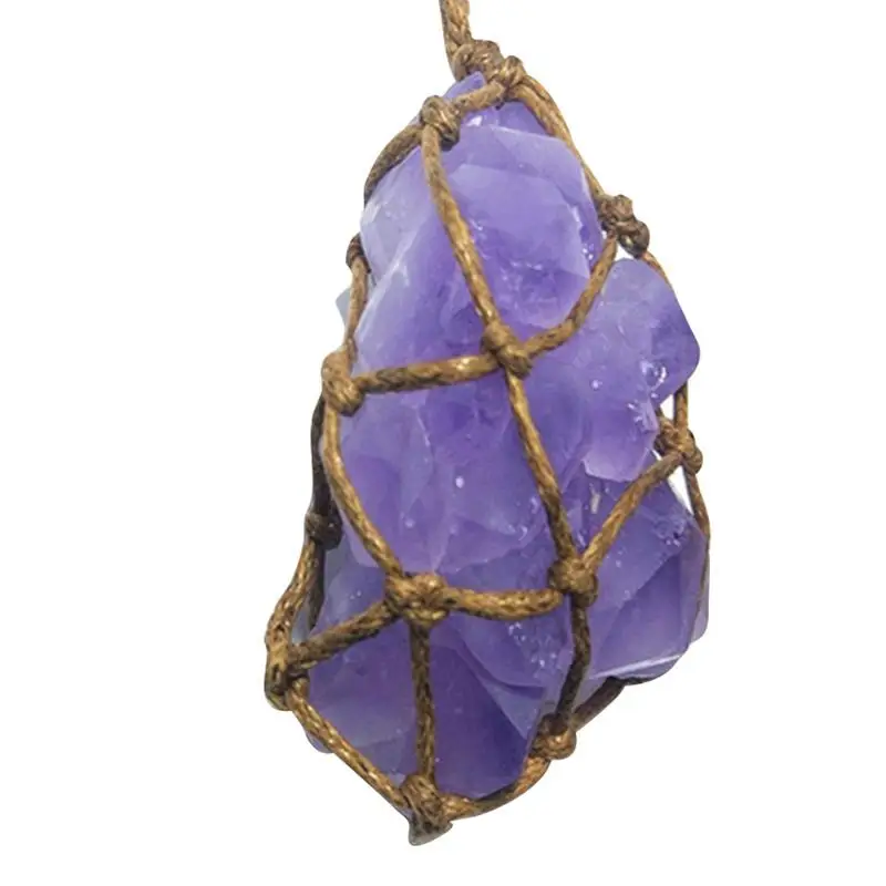 

Natural Crystal Amethyst Pendant Fashion Simple Reiki Point Raw Gem Necklace Souvenir For Men Women Charm Mineral Jewelry